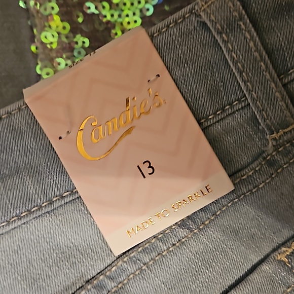 Candie's new w/tags sequined jeans junior sizing 13 - Picture 7 of 12